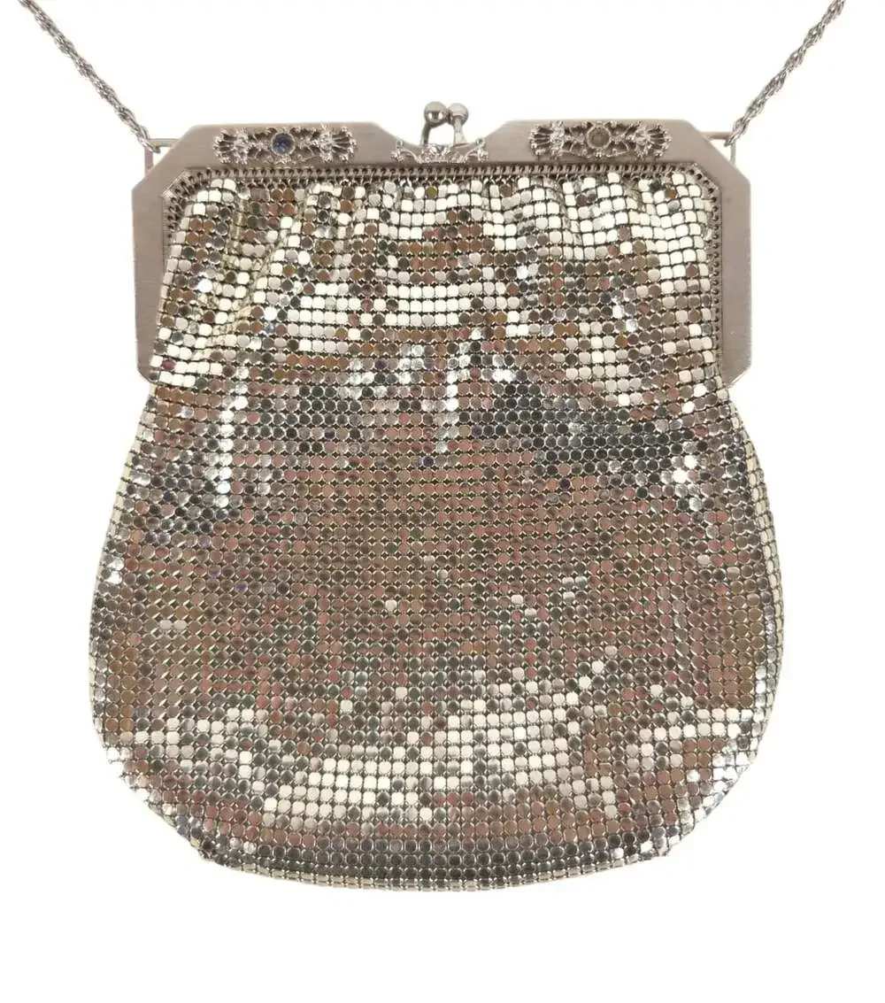 Vintage 1950s Whiting Davis Silver Metal Mesh Evening Bag Clutch